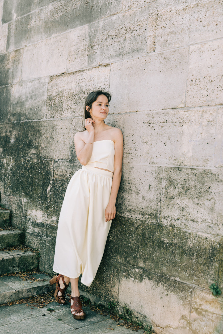 Texture du tissu en coton et soie de la robe 'Camille'