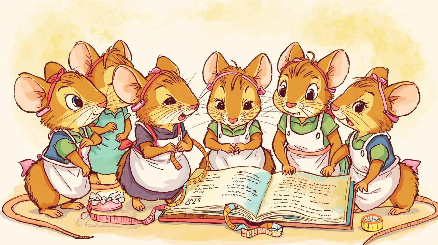 illustration petite souris couturières lisant les CGV