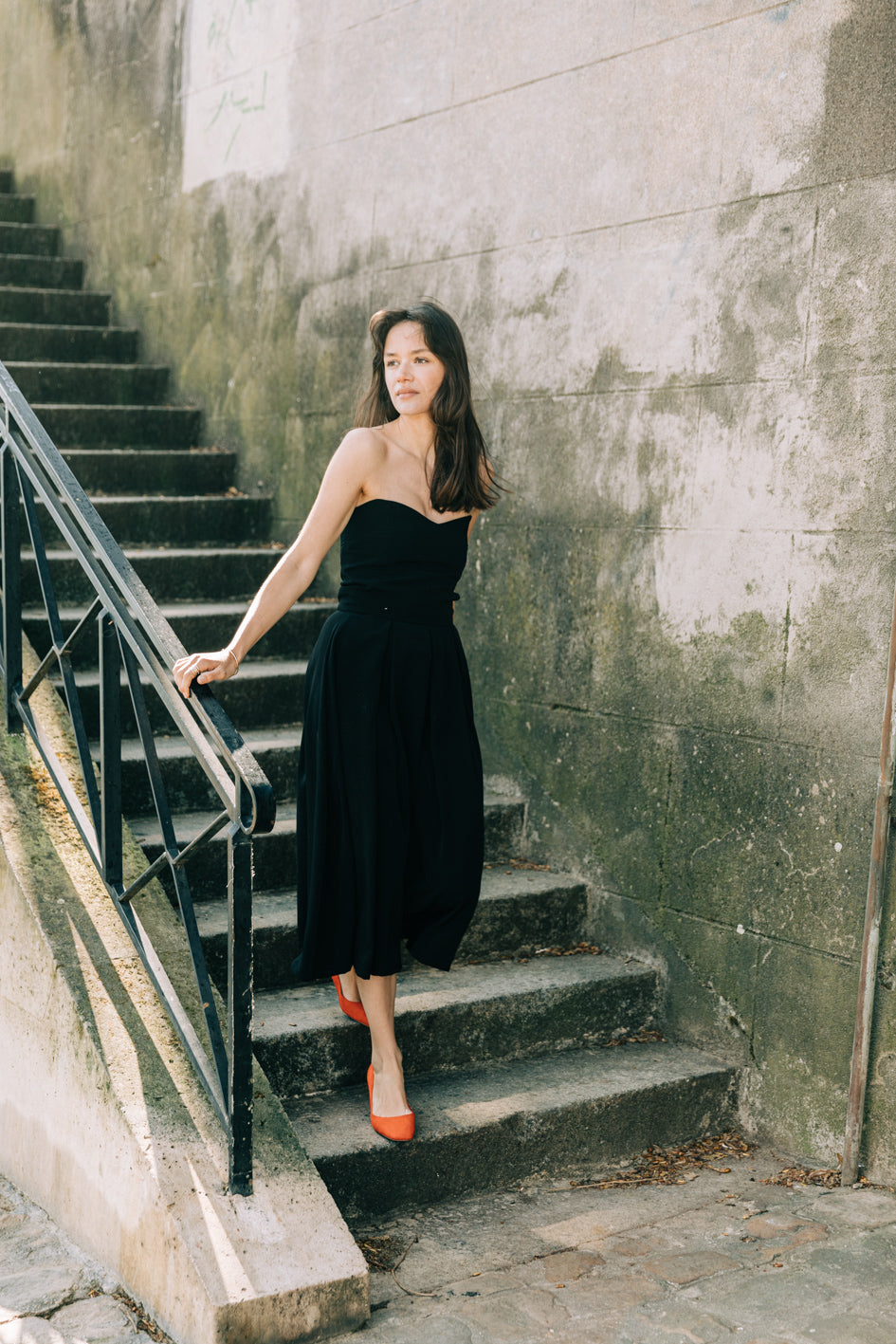 Robe en Crêpe de Soie "Gabrielle" - Bustier et Jupe Plissée Élégante