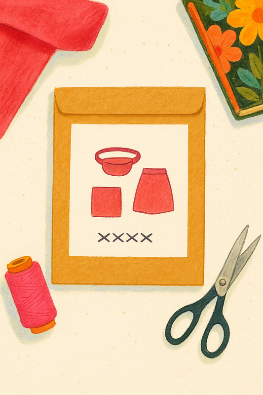 Illustration de nos patrons de couture version pochette. 